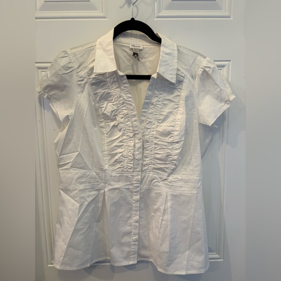 White Button-Up Women's Top - Picture 1 of 3